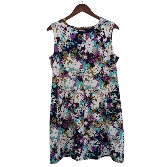Lands'‎ End Women's Floral Dress Sleeveless Pockets Zip Up Size 14 - Picture 8 of 8